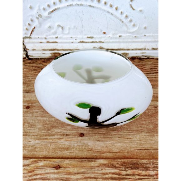 Vintage Fused Glass Modernist Vase with Bonsai Tree - Picture 3 of 9